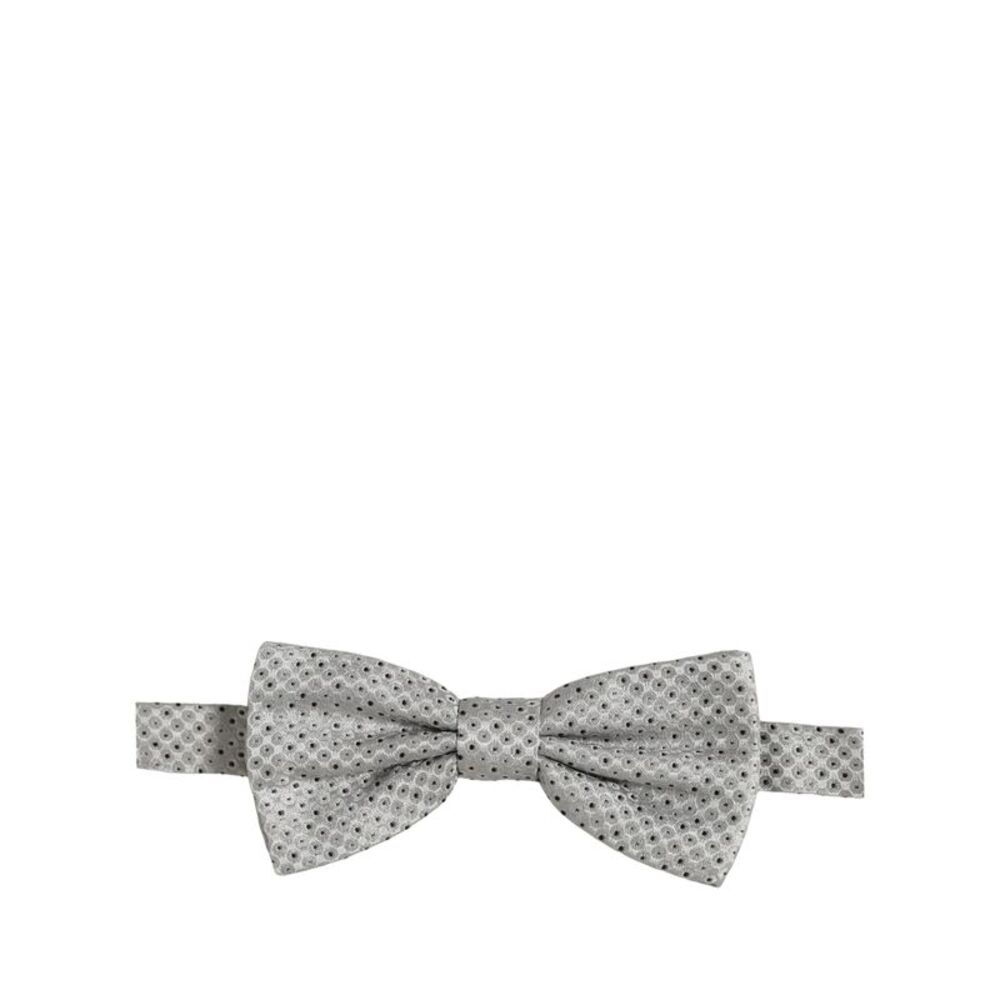 Dolce & Gabbana Men Black Gray Polka Dot Adjustable Neck Papillon Bow Men's Tie